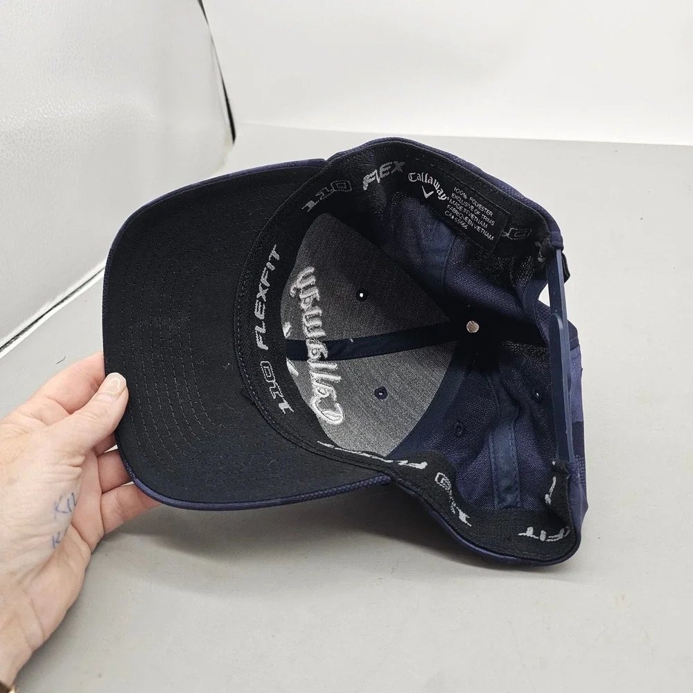 Callaway Golf Hat Navy Blue Camo 110 Flexfit Snapback Adjustable Mesh Cap K15
